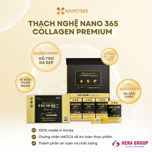 Thành phần Thạch nghệ Nano 365 Collagen Premium (30 thanh)