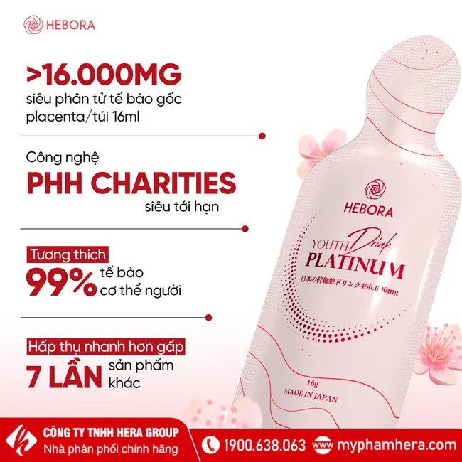 Ưu điểm Nước uống tế bào gốc Hebora Platinum Youth Drink