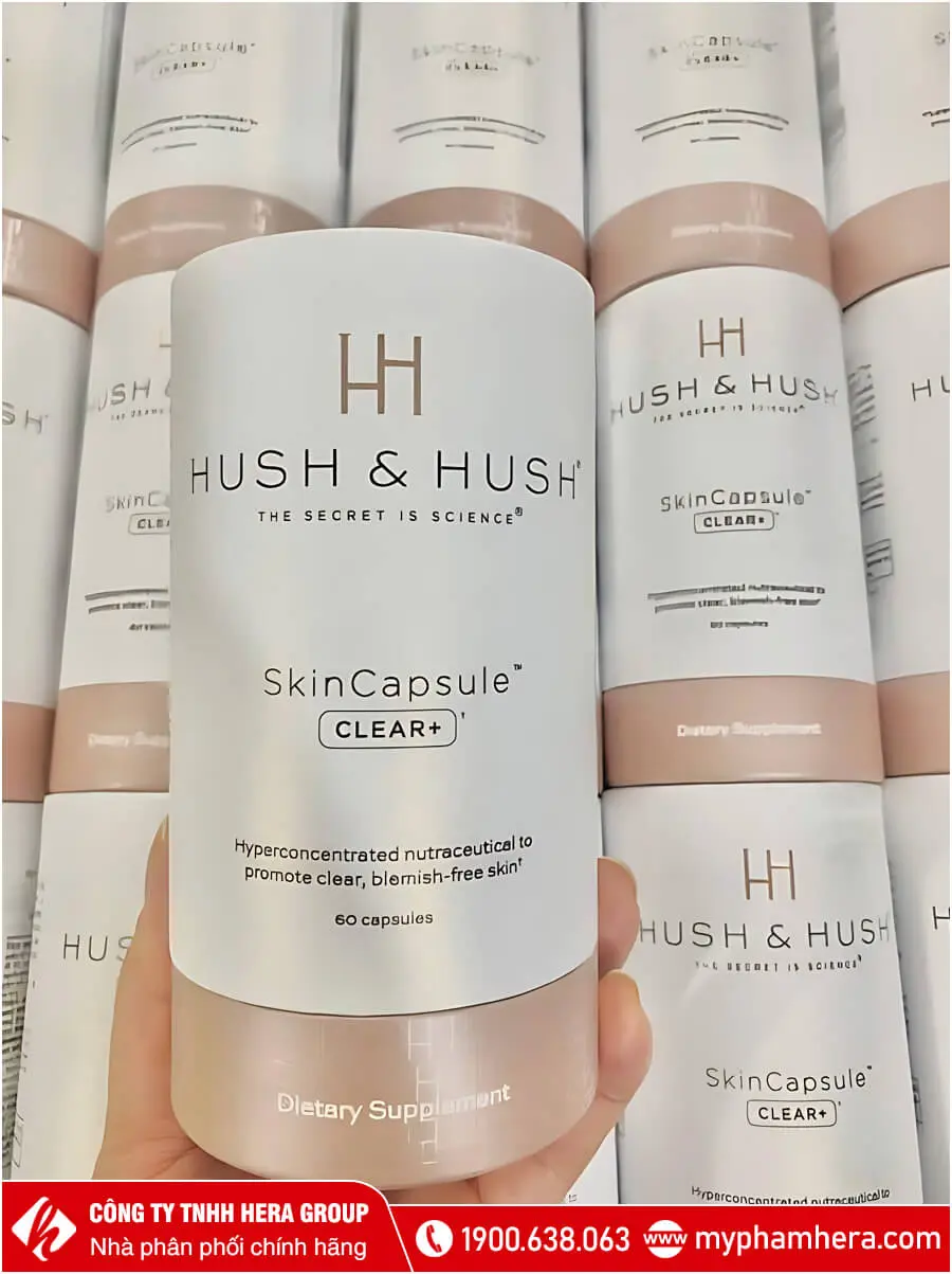 viên uống trị mụn Hush Hush SkinCapsule clear chính hãng myphamhera.com