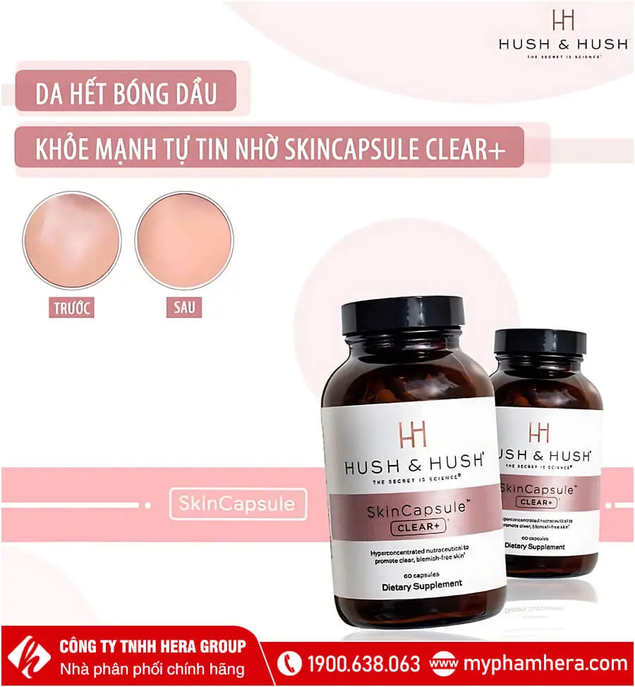 viên uống trị mụn Hush Hush SkinCapsule clear myphamhera.com