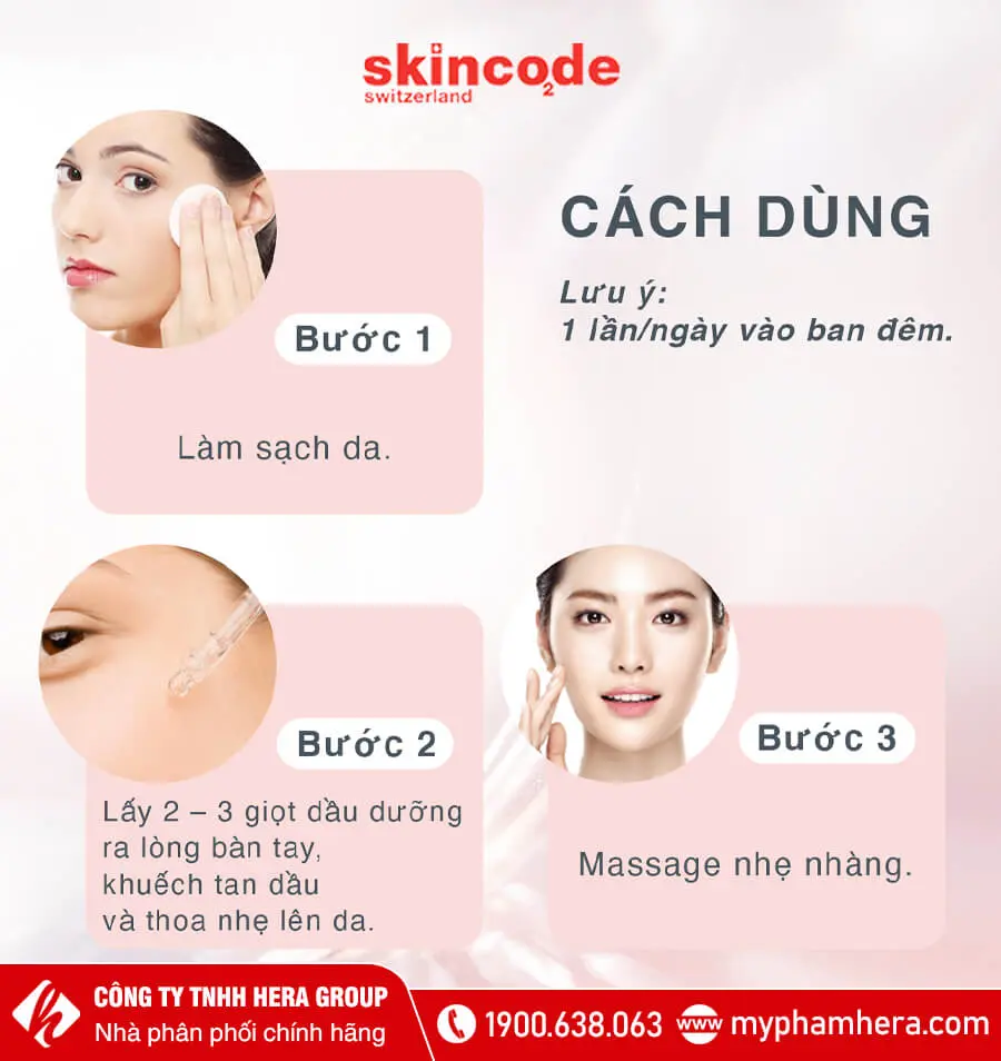 cách dùng tinh dầu tái tạo và trẻ hóa da chuyên sâu ban đêm skincode myphamhera.com