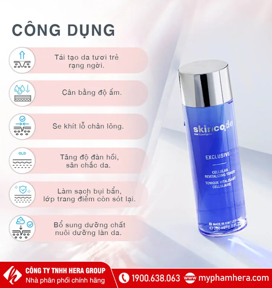 công dụng nước hoa hồng tái tạo da skincode myphamhera.com