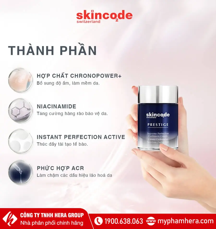 thành phần kem làm sáng trẻ hóa da skincode myphamhera.com