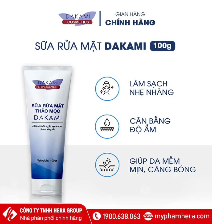 sữa rửa mặt Dakami myphamhera.com