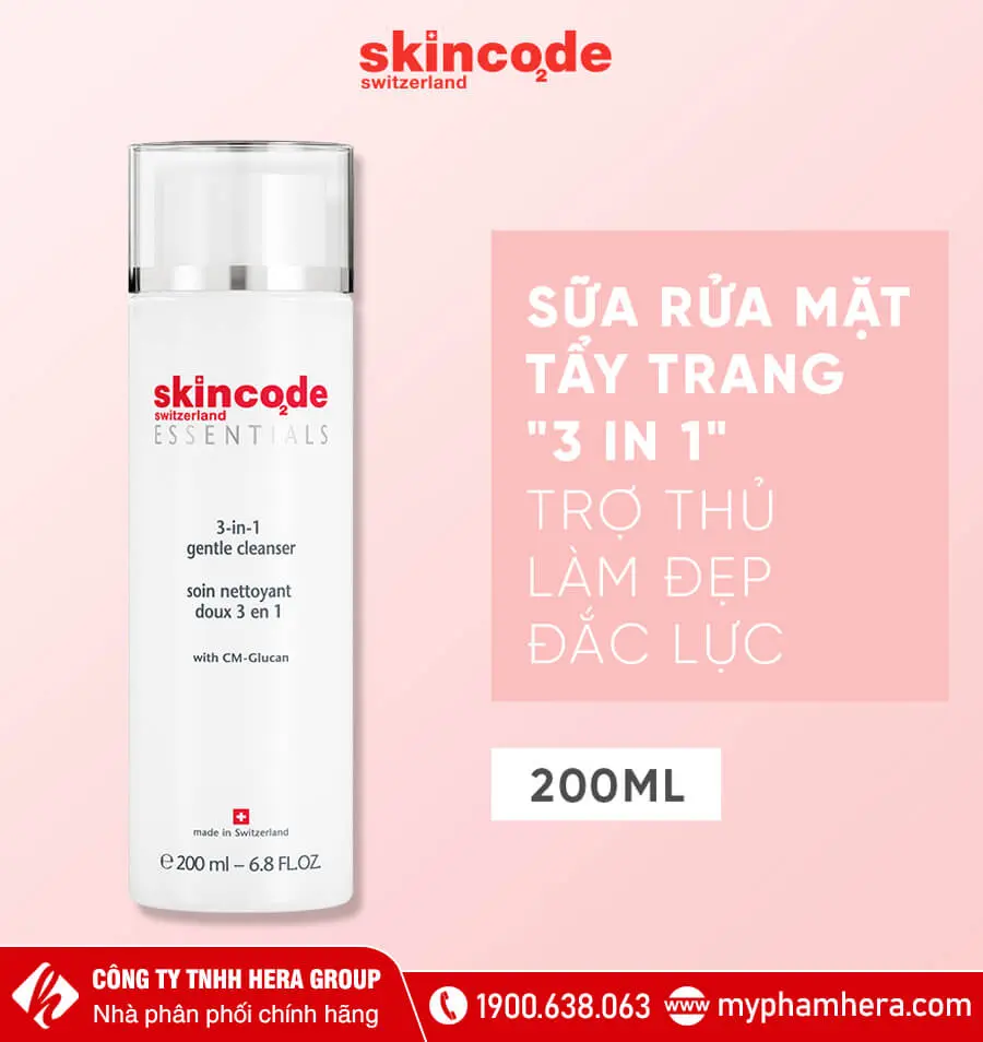 sữa tẩy trang 3 in 1 skincode myphamhera.com