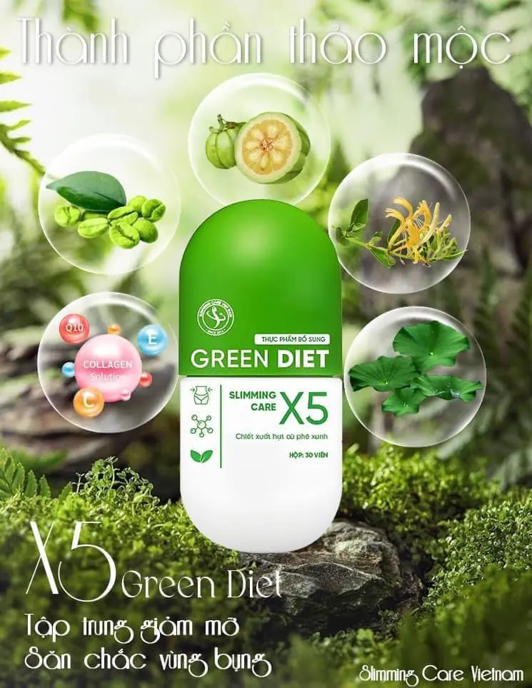 Thành phần Viên giảm cân Green Diet Slimming Care X5