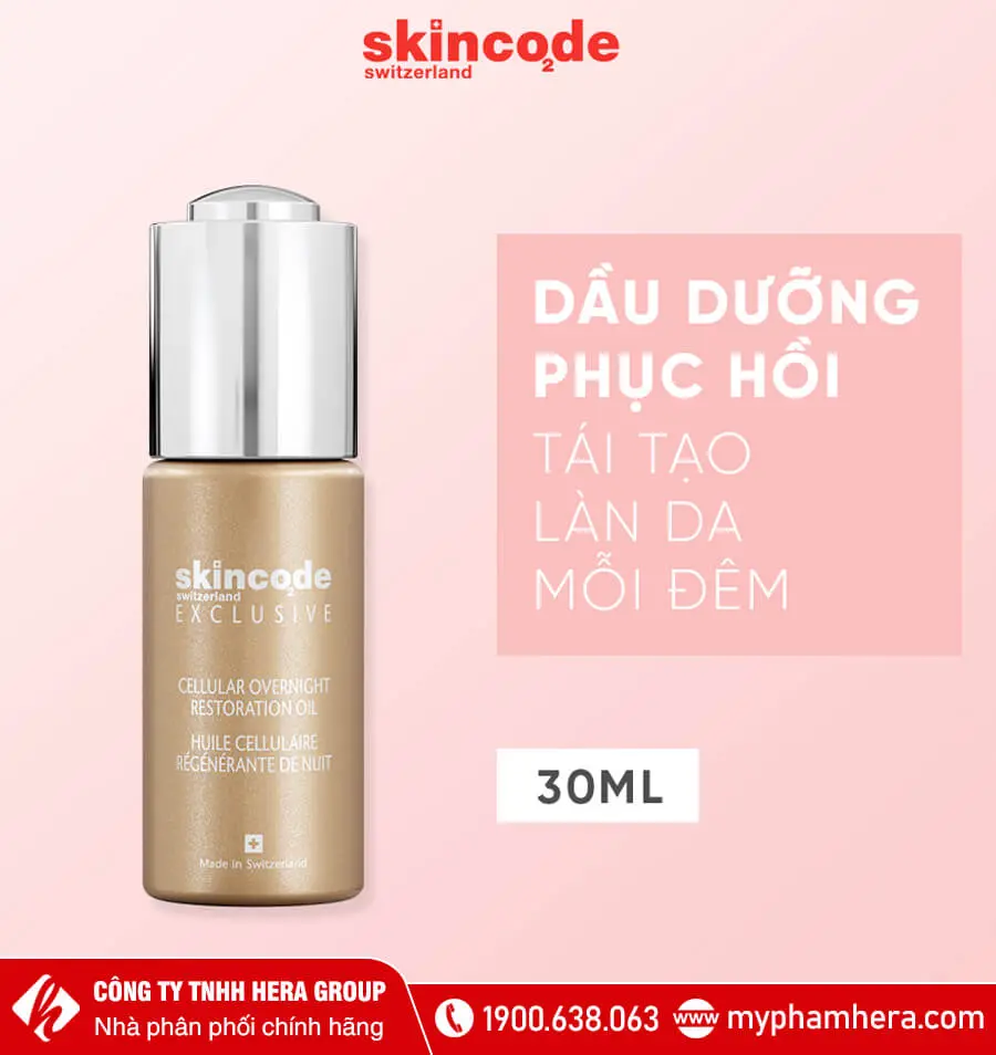 tinh dầu tái tạo và trẻ hóa da chuyên sâu ban đêm skincode myphamhera.com