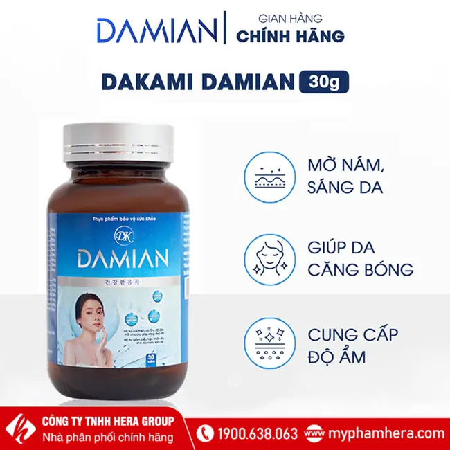 Viên uống trắng da Damian Dakami