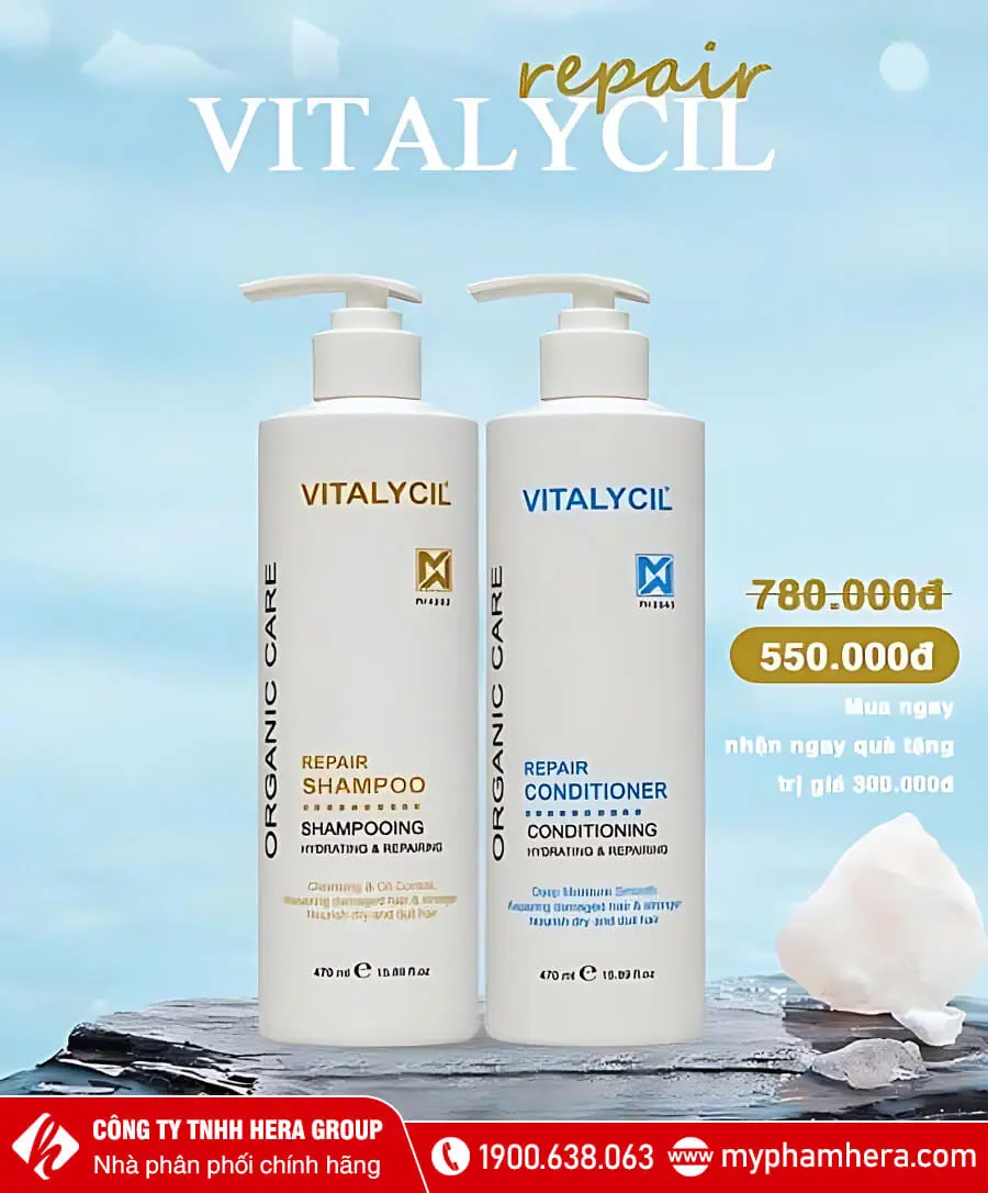 Bộ dầu gội phục hồi Vitalycil Repair myphamhera.com