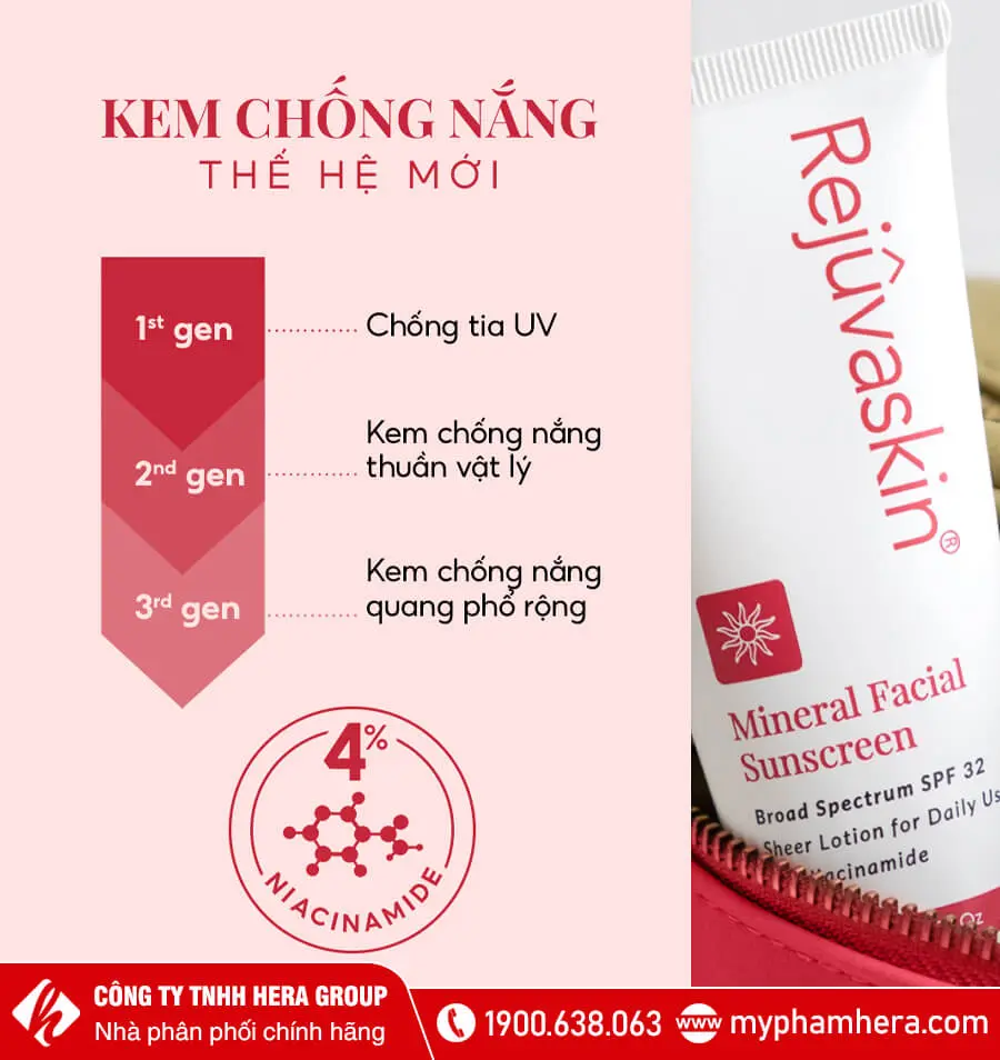 công dụng kem chống nắng vật lý mineral facial spf32 rejuvaskin myphamhera.com