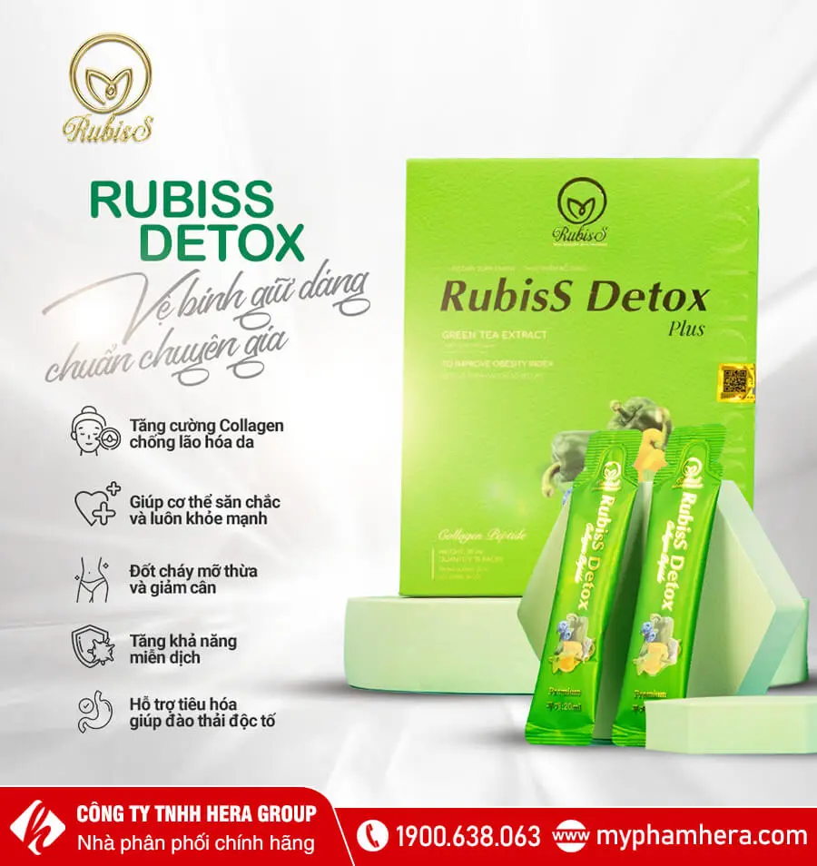 công dụng Nước uống giảm cân Rubiss Detox Plus Collagen myphamhera.com