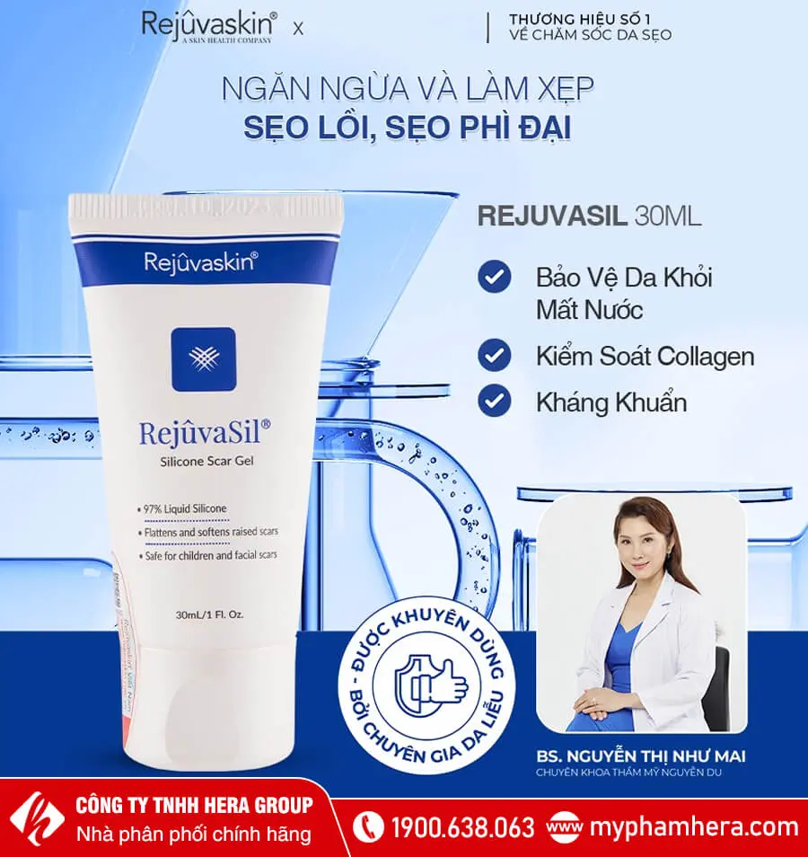 gel xóa mờ sẹo lồi sẹo phì đại scar rejuvasil myphamhera.com