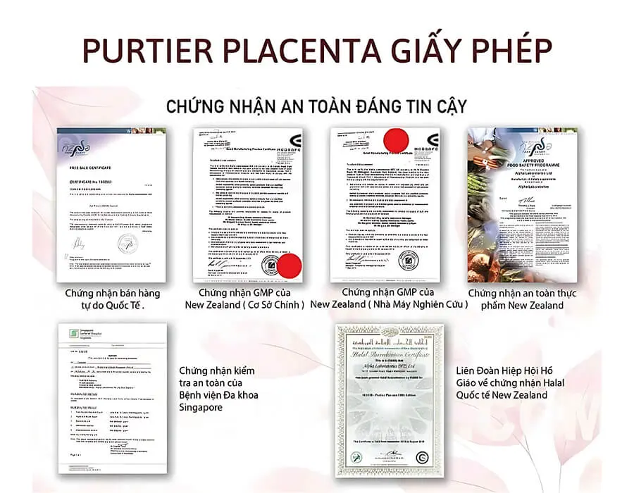 giấy chứng nhận Tế bào gốc Nhau Thai Hươu Purtier Placenta 6th Edition myphamhera.com