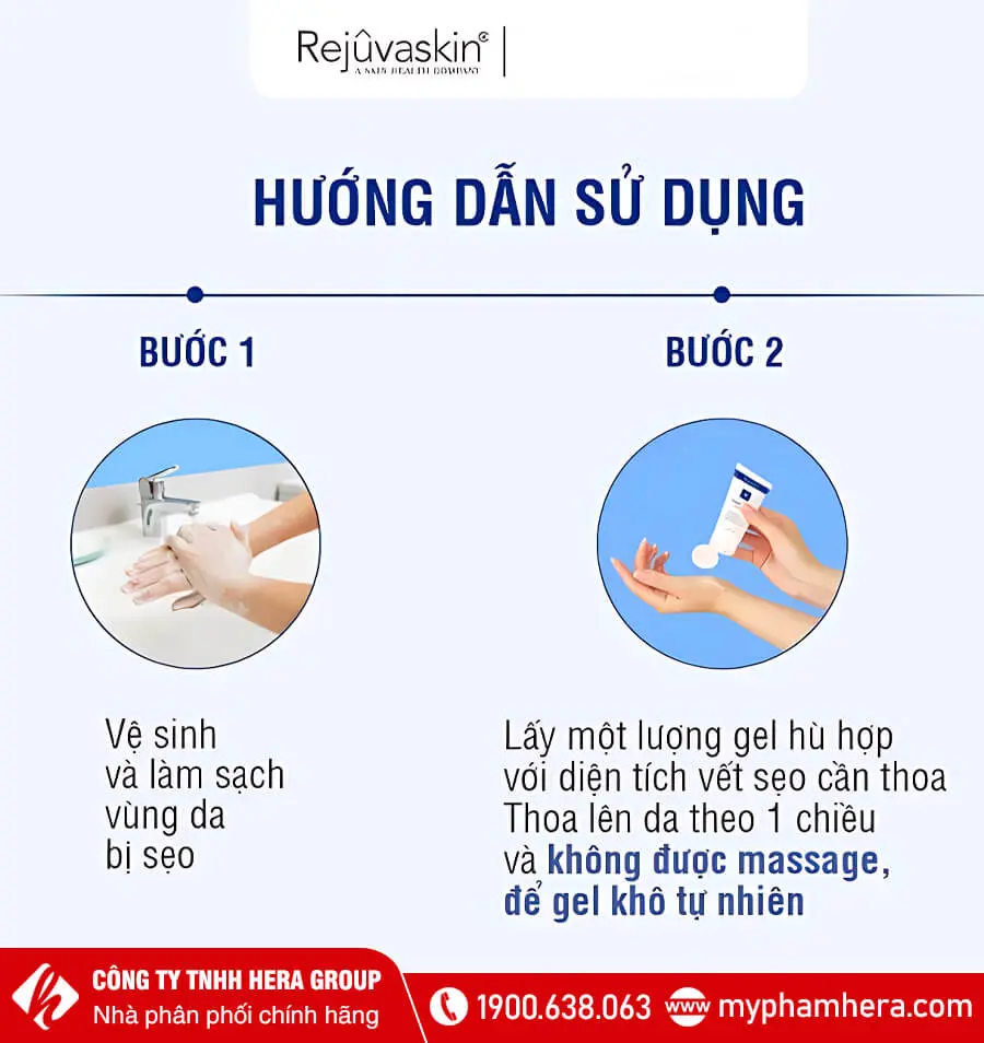 hướng dẫn sử dụng gel xóa mờ sẹo lồi sẹo phì đại scar rejuvasil myphamhera.com