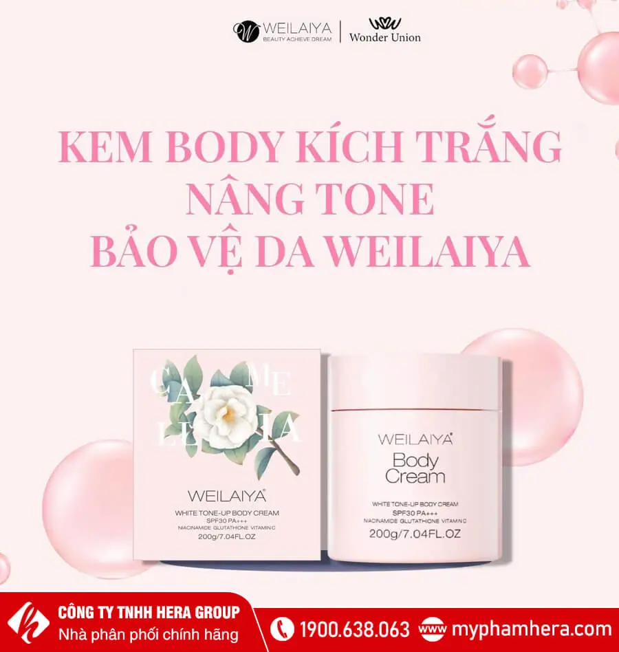 kem body kích trắng nâng tone bảo vệ da Weilaiya myphamhera.com