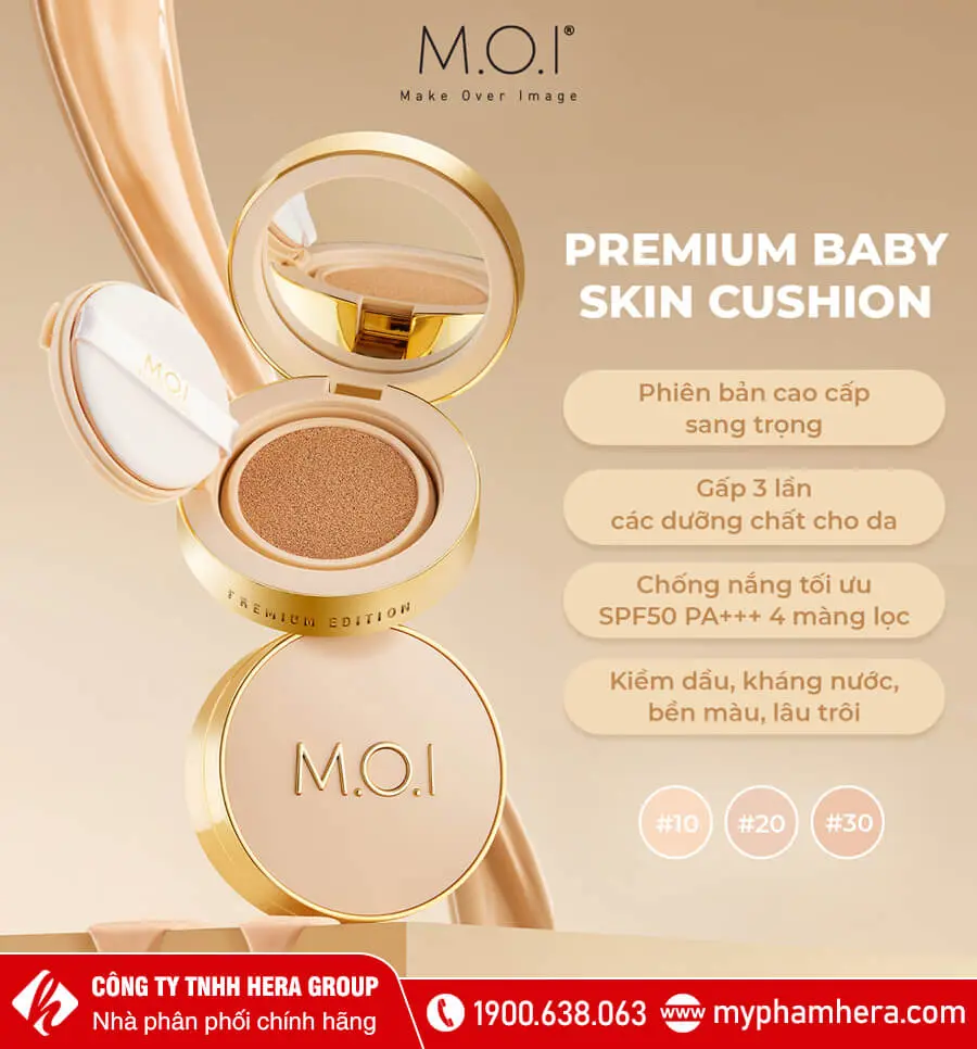 Phấn nước Premium Baby Skin M.O.I chính hãng myphamhera.com