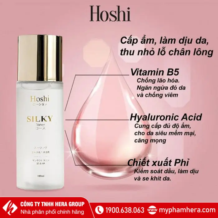 Thành phần Nước hoa hồng Hoshi Silky