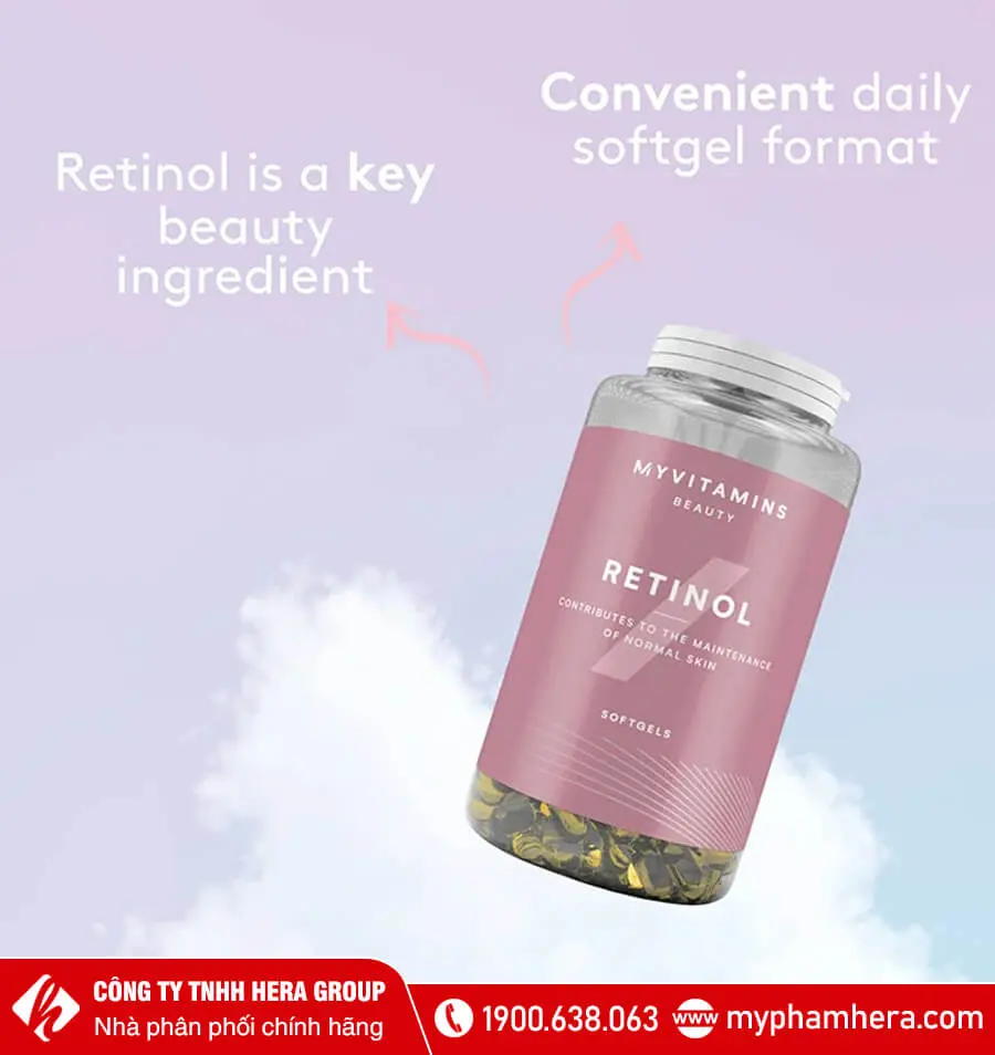 thành phần Viên uống Retinol Myvitamins Beauty 90 viên myphamhera.com