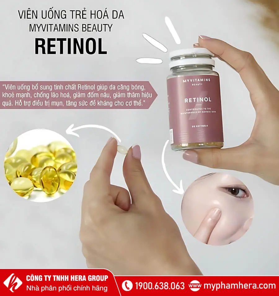 Viên uống Retinol Myvitamins Beauty 90 viên myphamhera.com