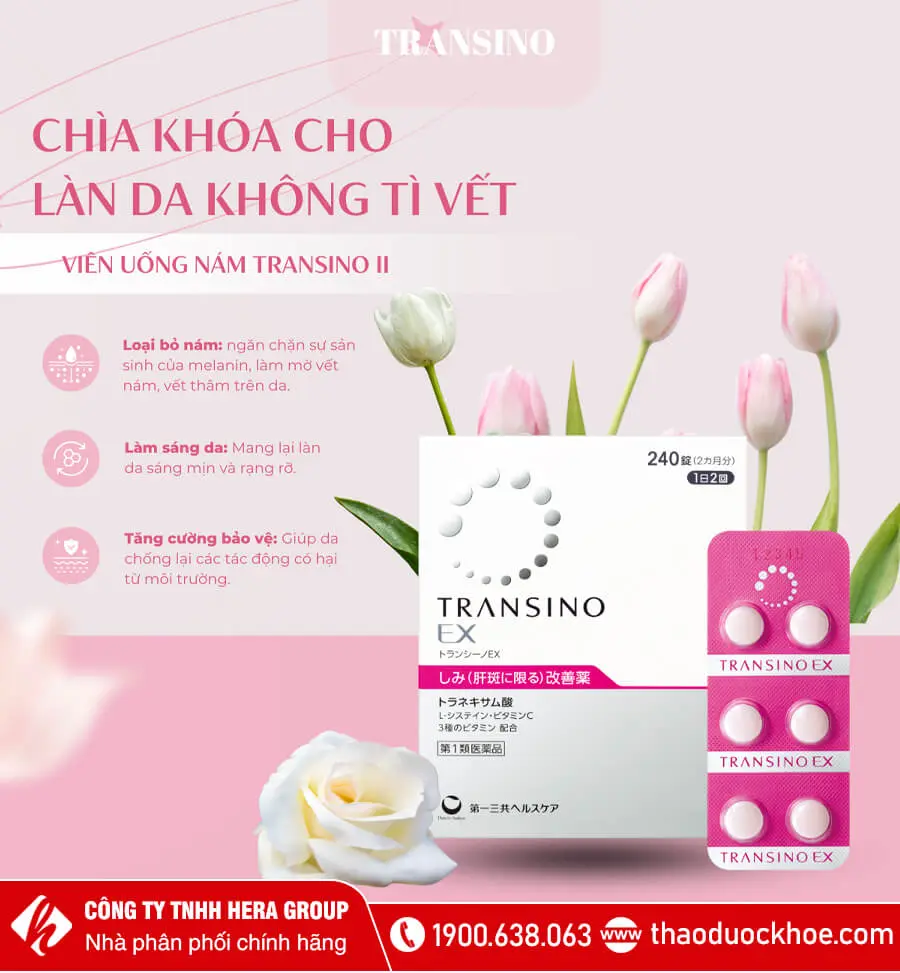 công dụng viên uống nám transino ii myphamhera.com