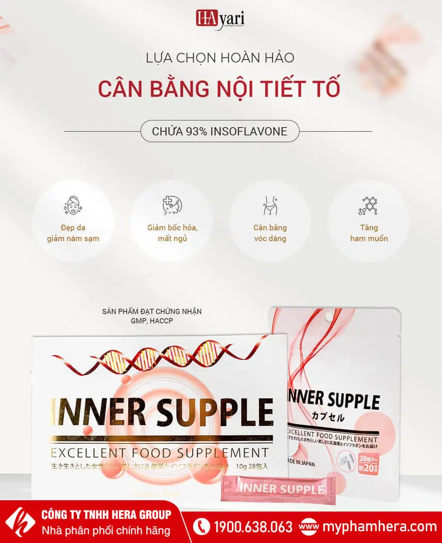 công dụng Nước uống cân bằng nội tiết tố nữ Inner Supple myphamhera.com