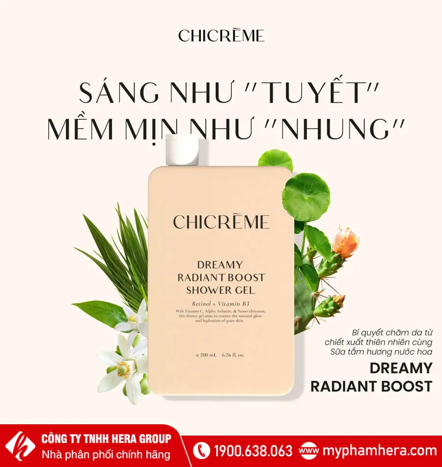 công dụng Sữa tắm trắng da hương nước hoa Chicrème myphamhera.com