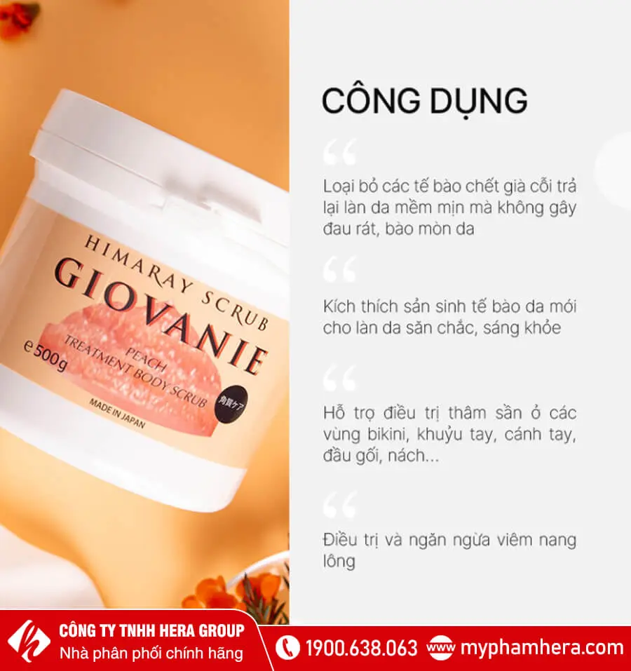 công dụng Tẩy tế bào chết Body Giovanie Himaray Scrub myphamhera.com