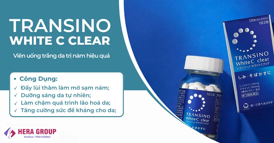 Công dụng Viên uống trắng da Transino White C Clear Nhật Bản