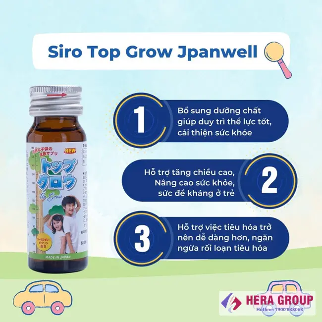 Công dụng Siro Top Grow Jpanwell Nhật Bản