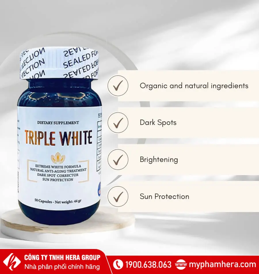 công dụng viên uống chống nắng Triple White myphamhera.com