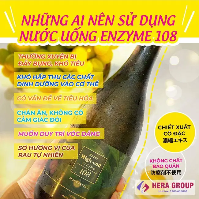 Đối tượng sử dụng Nước uống giảm cân High-end Enzyme 108 Metao Nhật Bản