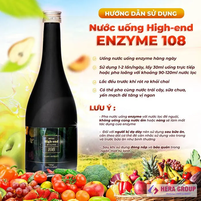 Hướng dẫn sử dụng Nước uống giảm cân High-end Enzyme 108 Metao Nhật Bản