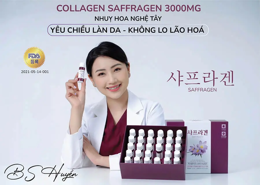 Nước uống Nhụy Hoa Nghệ Tây Saffron Collagen 3000mg có tốt không myphamhera.com