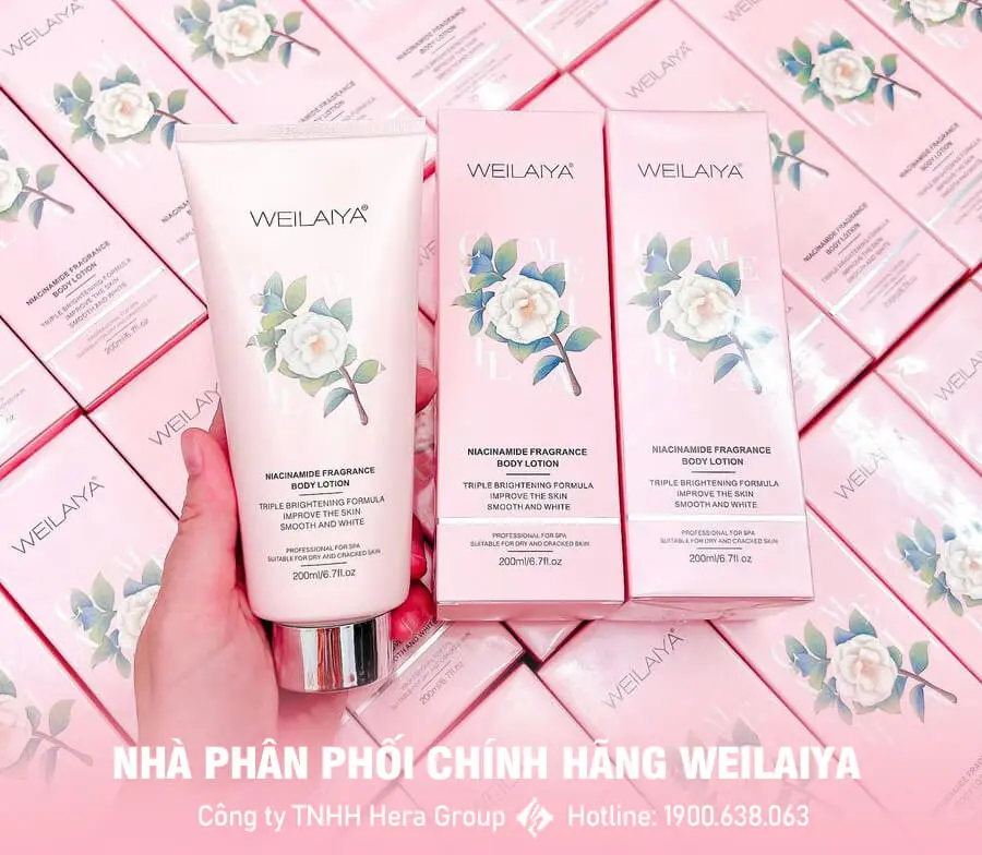 Serum dưỡng thể trắng da hoa trà Weilaiya chính hãng myphamhera.com