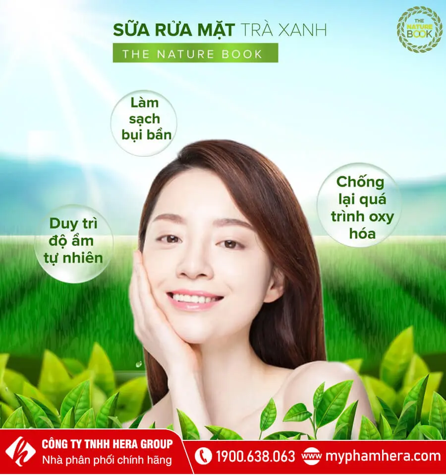 sữa rửa mặt trà xanh the nature book myphamhera.com