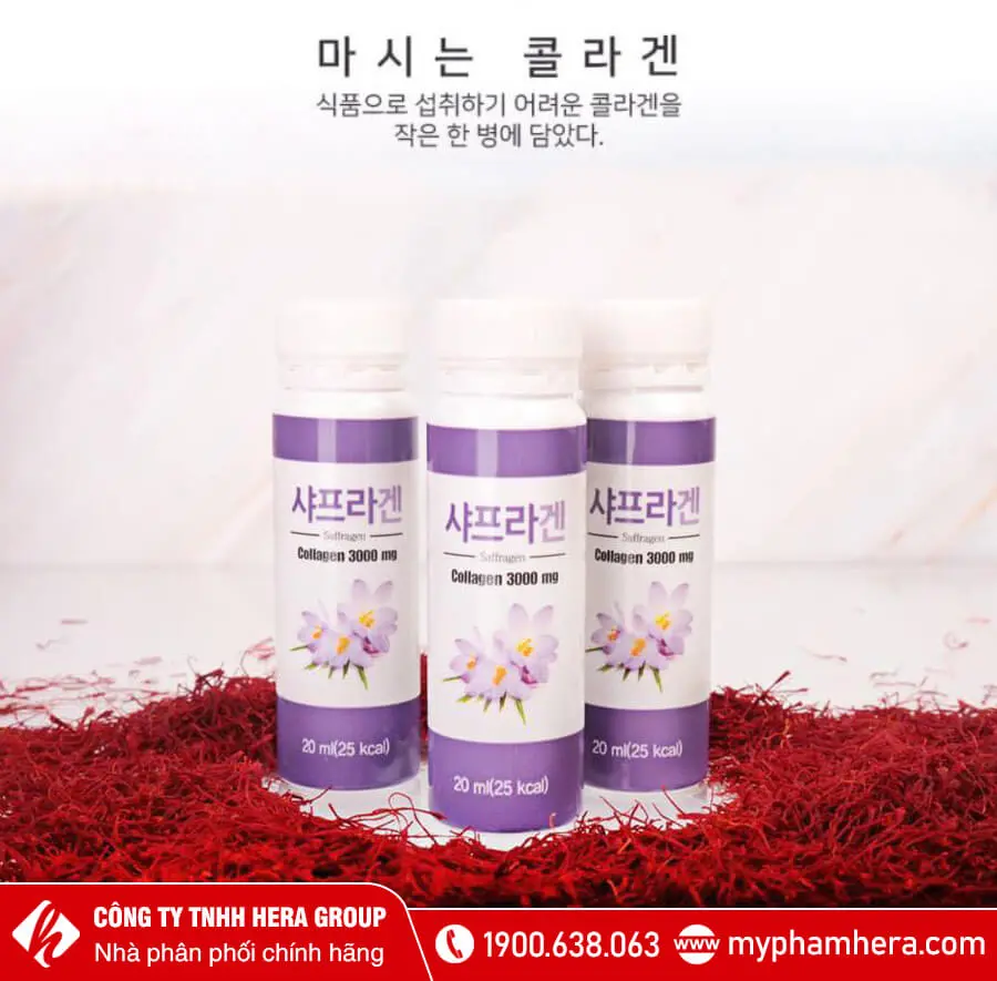 thành phần Nước uống Nhụy Hoa Nghệ Tây Saffron Collagen 3000mg myphamhera.com