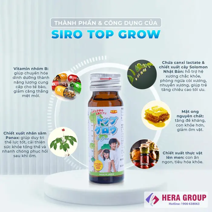 Thành phần Siro Top Grow Jpanwell Nhật Bản