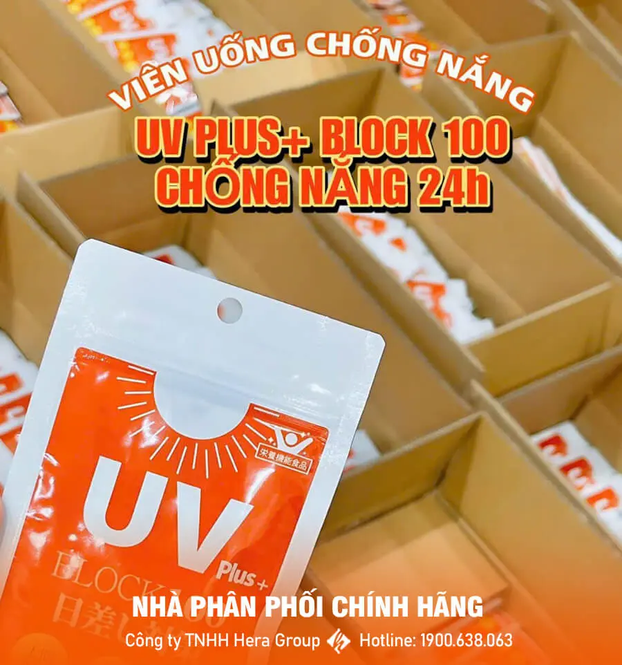 Viên uống chống nắng nội sinh UV Plus+ Block chính hãng myphamhera.com