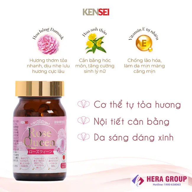 Công dụng Viên uống cân bằng nội tiết Rose Queen Nhật Bản