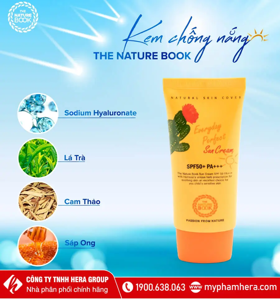 kem chống nắng hoàn hảo hàng ngày the nature book myphamhera.com