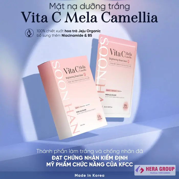 Mặt nạ dưỡng trắng Vita C Mela Camellia