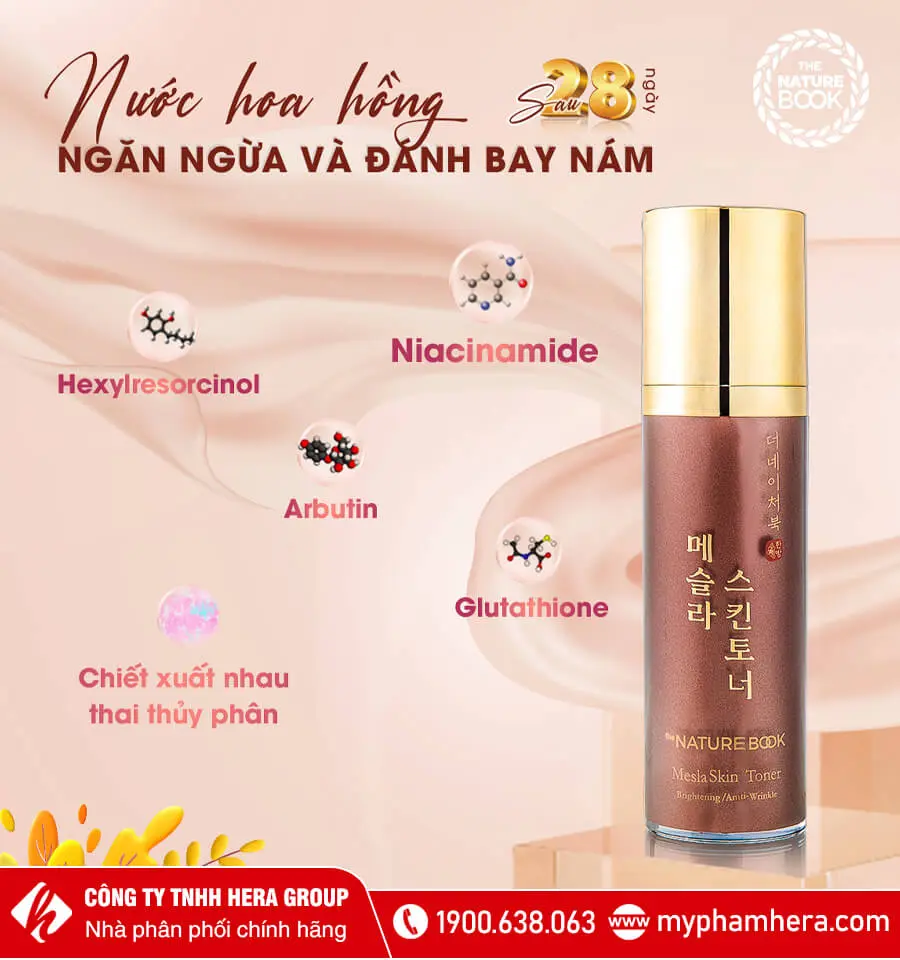 nước hoa hồng dưỡng trắng ngừa nám nature book myphamhera.com