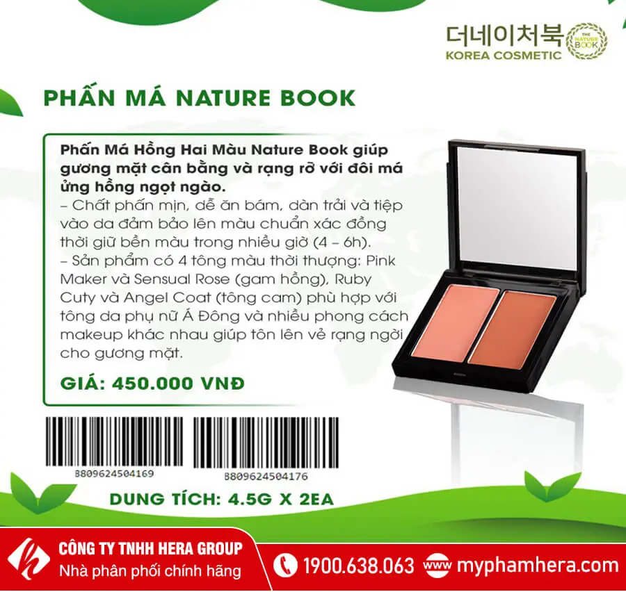 phấn má 2 màu ruby cuty và angel coat the nature book myphamhera.com