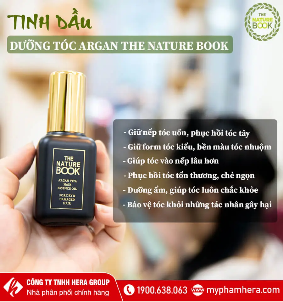 tinh dầu dưỡng tóc argan the nature book myphamhera.com