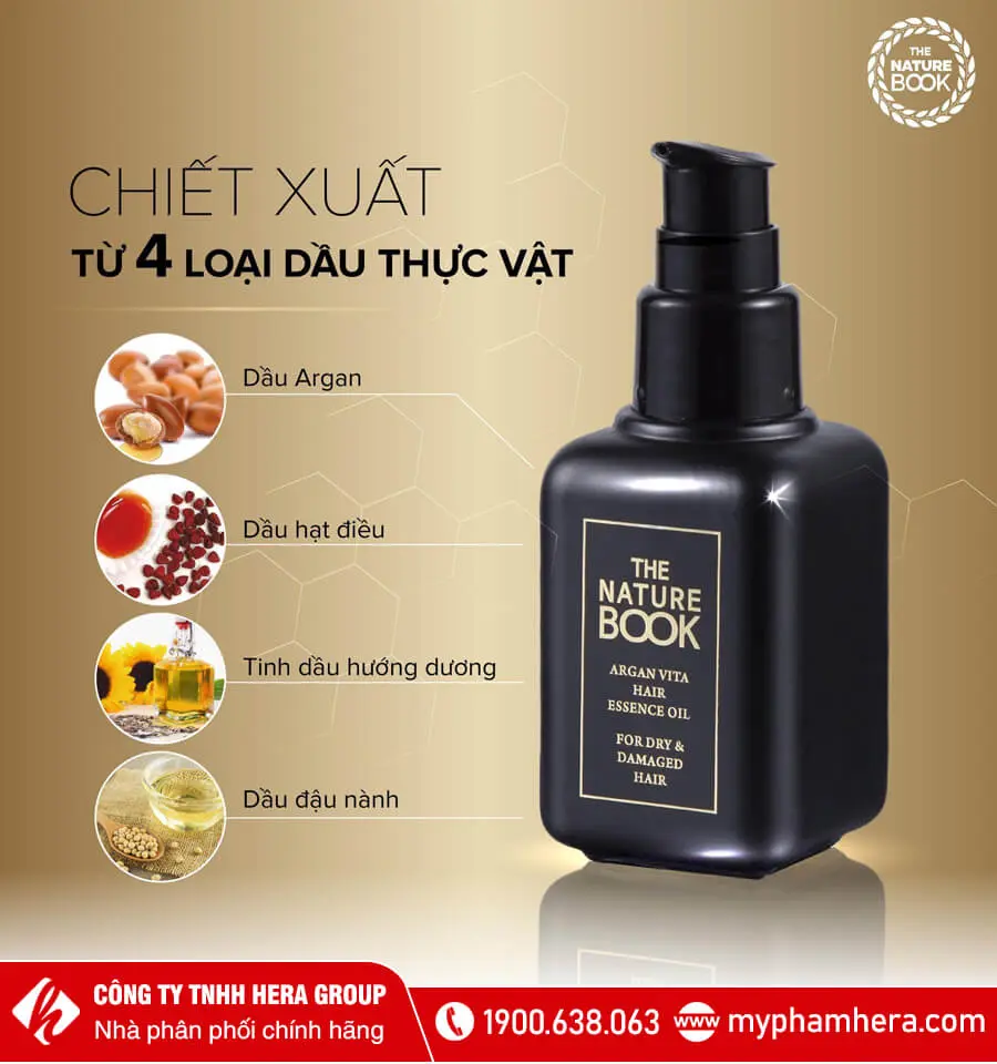 tinh dầu dưỡng tóc argan the nature book myphamhera.com