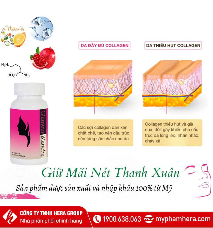 viên uống bổ sung collagen glamour myphamhera.com