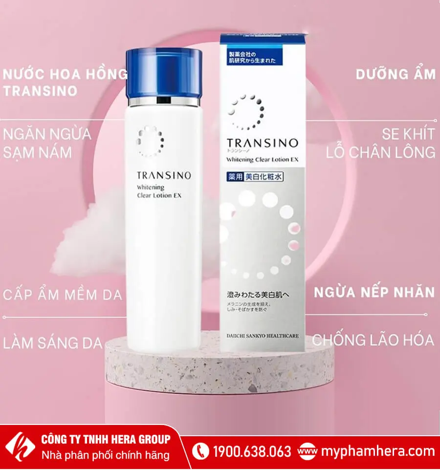 nước hoa hồng dưỡng trắng da transino myphamhera.com