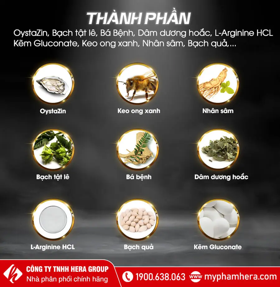 thành phần viên sủi Xtraman Black myphamhera.com