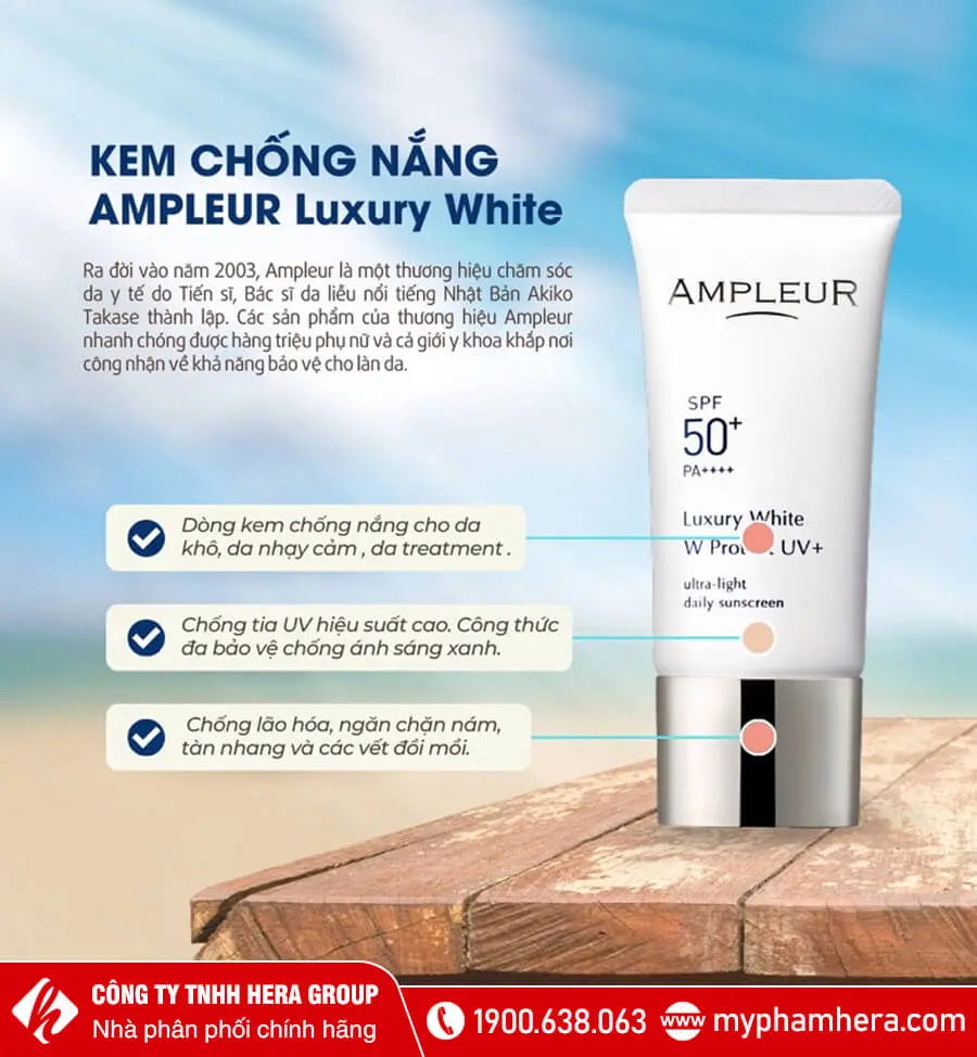 Kem chống nắng Luxury White W Protect UV+ myphamhera.com