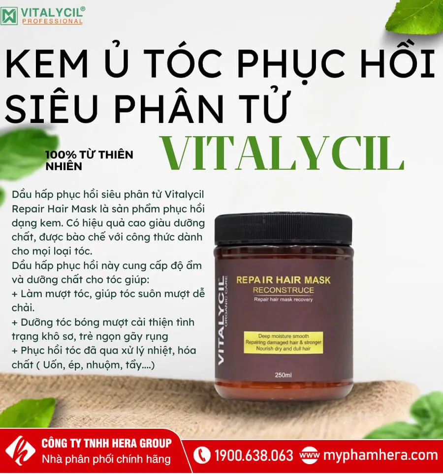 kem ủ tóc phục hồi siêu phân tử vitalycil chính hãng myphamhera.com